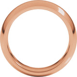 14K Rose Gold 7 mm Comfort-Fit Half Round Band Size 9.5