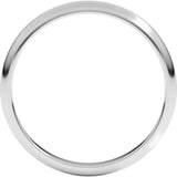 18K White Gold 2.5 mm Half Round Band Size 5