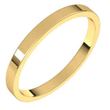 14K Yellow Gold 2 mm Flat Band Size 7