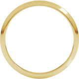 18K Yellow Gold 2 mm Half Round Band Size 8