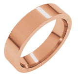 14K Rose Gold 5 mm Comfort-Fit Flat Band Size 7