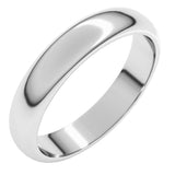 10K White Gold 4 mm Half Round Band Size 8