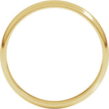 10K Yellow Gold 3 mm Lightweight Half Round Band Size 9