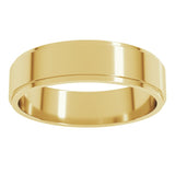 14K Yellow Gold 5 mm Stepped-Edge Flat Band Size 8.5