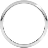 14K White Gold 2 mm Half Round Band Size 9.5