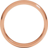 14K Rose Gold 5 mm Half Round Comfort Fit Light Band Size 9.5