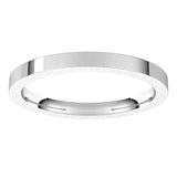 14K White Gold 2 mm Comfort-Fit Flat Band Size 5