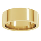 14K Yellow Gold 7 mm Comfort-Fit Flat Band Size 11