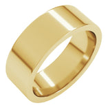 14K Yellow Gold 7 mm Comfort-Fit Flat Band Size 10