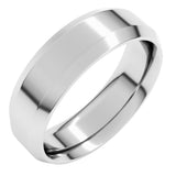 Platinum 6 mm Beveled-Edge Comfort-Fit Flat Band Size 10.5