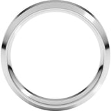 Platinum 6 mm Beveled-Edge Comfort-Fit Flat Band Size 10.5