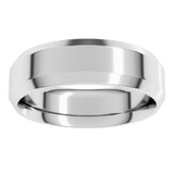 Platinum 6 mm Beveled-Edge Comfort-Fit Flat Band Size 10.5