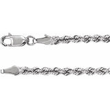 14K White Gold 3 mm Rope 16" Chain