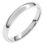14K White Gold 2.5 mm Lightweight Comfort-Fit Half Round Band Size 8