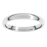 14K White Gold 2.5 mm Lightweight Comfort-Fit Half Round Band Size 8