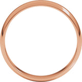 14K Rose Gold 4 mm Lightweight Half Round Band Size 6.5