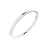 14K White Gold 1.5 mm Comfort-Fit Half Round Band Size 7.5