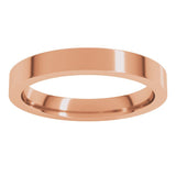 14K Rose Gold 3 mm Comfort-Fit Flat Band Size 5