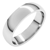 Sterling Silver 5 mm Lightweight Comfort-Fit Half Round Band Size 9