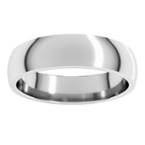 Sterling Silver 5 mm Lightweight Comfort-Fit Half Round Band Size 8