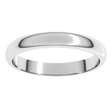 Sterling Silver 3 mm Half Round Band Size 7.5