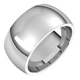 Sterling Silver 10 mm Comfort-Fit Half Round Band Size 9