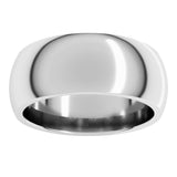 Sterling Silver 8 mm Comfort-Fit Half Round Band Size 10