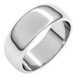 Sterling Silver 7 mm Half Round Band Size 11