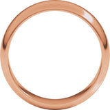 14K Rose Gold 6 mm Half Round Band Size 9.5