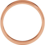 14K Rose Gold 5 mm Stepped-Edge Flat Band Size 11