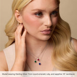 Sterling Silver 7 mm Lab-Grown White Opal & .015 CTW Natural Diamond 18" Necklace