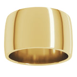 14K Yellow Gold 12 mm Lightweight Comfort-Fit Half Round Band Size 7
