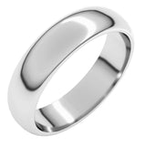 14K White Gold 5 mm Half Round Band Size 6
