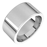 10K White Gold 10 mm Comfort-Fit Flat Band Size 9