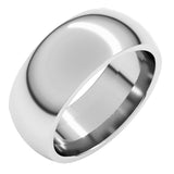 14K White Gold 8 mm Comfort-Fit Half Round Band Size 7.5