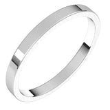 14K White Gold 2 mm Flat Band Size 5.5
