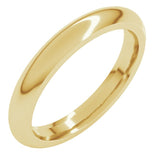 14K Yellow Gold 3 mm Comfort-Fit Half Round Band Size 8.5