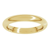 14K Yellow Gold 3 mm Comfort-Fit Half Round Band Size 8.5