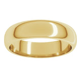 14K Yellow Gold 5 mm Half Round Band Size 13.5