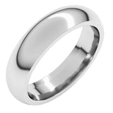 10K White Gold 5 mm Comfort-Fit Half Round Band Size 11.5