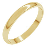 10K Yellow Gold 2.5 mm Lightweight Half Round Band Size 7.5