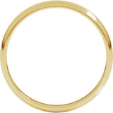 10K Yellow Gold 2.5 mm Lightweight Half Round Band Size 7.5