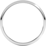 14K White Gold 2 mm Lightweight Half Round Band Size 4
