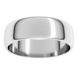 14K White Gold 6 mm Lightweight Half Round Band Size 7
