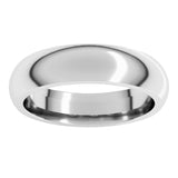 10K White Gold 5 mm Comfort-Fit Half Round Band Size 12