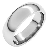 10K White Gold 6 mm Comfort-Fit Half Round Band Size 8.5