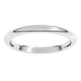 18K White Gold 2 mm Comfort-Fit Half Round Band Size 6