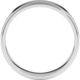 14K White Gold 5 mm Stepped-Edge Flat Band Size 10