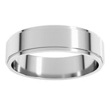 14K White Gold 5 mm Stepped-Edge Flat Band Size 10