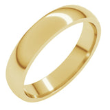 18K Yellow Gold 4 mm Lightweight Comfort-Fit Half Round Band Size 8.5